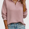 Helene Jersey de Cuello en V con Cremallera y Manga Larga