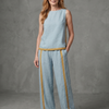 Rocío | Conjunto de Top Sin Mangas y Pantalones Anchos en Contraste