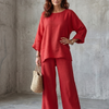 Cristina | Conjunto de Túnica Oversized y Pantalones de Pierna Ancha