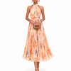 Valeria | Vestido halter fluido estampado