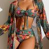 Alondra™ | Conjunto de Bikini con Estampado Tropical y Capa