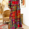 Manuela | Vestido Denim con Patchwork Étnico