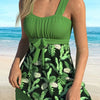 Dorotea | Conjunto de tankini de hojas tropicales que cubre el vientre