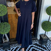 Inés | Vestido maxi fluido con mangas abullonadas