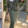 Feyra | Conjunto Casual y Elegante con Vestido de Cuello Redondo y Chaqueta para Mujer