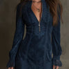 Giulia | Vestido Mini Suede con Encaje