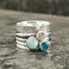 Anillo de Gemas Turquesa Boho Vintage