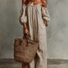 Carmen | Vestido largo con hombros al aire