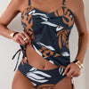 Ceferina | Conjunto de tankini con estampado de hojas tropicales