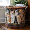 Cozy Whiskers Laundry Basket