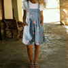 Dolores | Mono floral de denim con efecto de algodón suave y lavado vintage