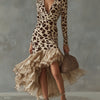 Eleonora · Vestido de volantes con estampado animal