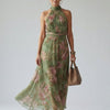 Aysa | Vestido Midi con Escote Halter Fruncido
