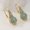 Pendientes de Flor Turquesa Dorada