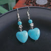 Pendientes de Corazón Turquesa Refinado