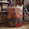 Canasta de Ropa con Flamencos Soleados