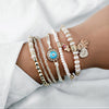 Conjunto de Pulseras Hamsa Elegante en Oro