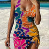 Adriana | Conjunto de tankini floral con gráfico que cubre el vientre