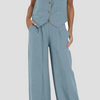 Elena | Conjunto elegante de dos piezas con chaleco y pantalón de pierna ancha