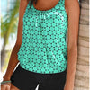 Cipriana | Conjunto de tankini de lunares que cubre el vientre con shorts de baño
