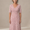 Colette | Vestido midi de lunares elegante que aplana el vientre