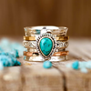 Anillo Incrustado de Turquesa Sofisticado