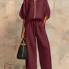 Alba | Conjunto de dos piezas en lino y algodón: Camisa de estilo relajado y pantalón de pernera ancha