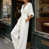 Daniela - Mono elegante de escote en V y pierna ancha