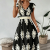 Candela | Vestido maxi barroco con escote en V