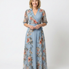 Elowen | Vestido Maxi con Escote en V y Estampado Floral